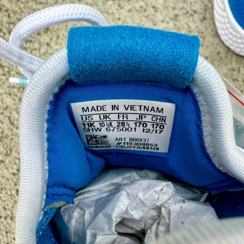 ADIDAS Pharrell Williams HU Tennis Sneakers Kids 11 Blue PW Unisex Running Shoes - Picture 10 of 12